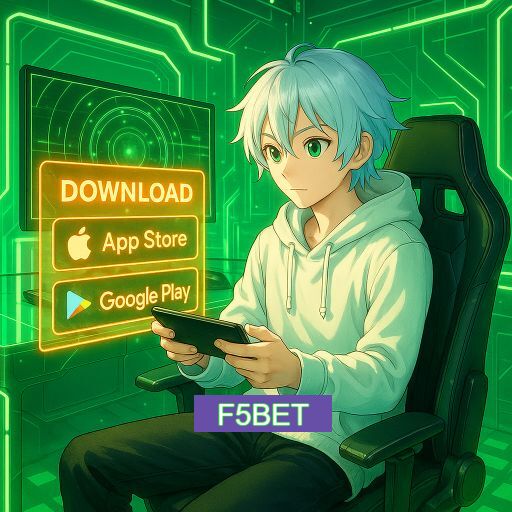 Imagem promocional do app oficial F5BET destacando a conveniência de jogar cassino online pelo celular ou navegador