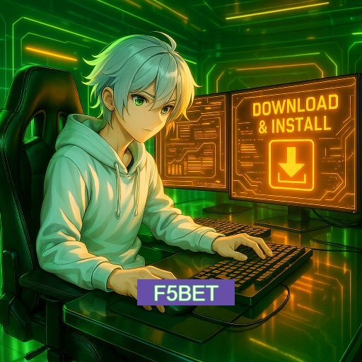 Imagem promocional do app oficial F5BET destacando a conveniência de jogar cassino online pelo celular ou navegador